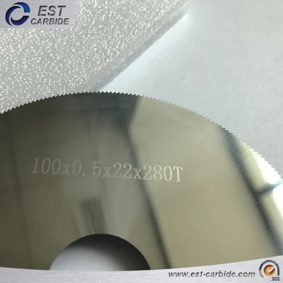 Standard Solid Carbide Slitting Saw Blades 100mm X 22mm X 0.5mm 280 Teeth